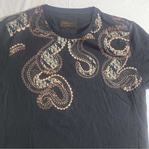 Mens 2XL Manzone Slim Fit Short Sleeve Shirt Wild Snake Gears - Picture 4 of 13